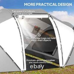 Camping Tent Weather-Resistant Mesh Windows with Zipped Doors Charcoal Grey