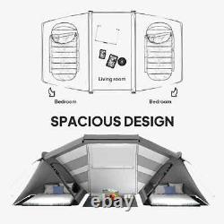 Camping Tent Weather-Resistant Mesh Windows with Zipped Doors Charcoal Grey
