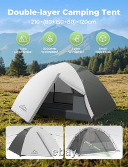 Camping Tent for 2 Person, Large Double Layer Outdoor Waterproof Dome Tent Easy
