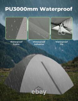 Camping Tent for 2 Person, Large Double Layer Outdoor Waterproof Dome Tent Easy