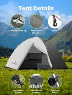Camping Tent for 2 Person, Large Double Layer Outdoor Waterproof Dome Tent Easy