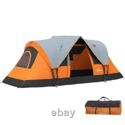 Camping Tent with Bag 5-6 Man Fibreglass and Steel Frame Outdoor Hiking Orange