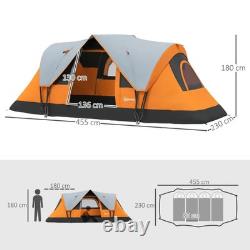Camping Tent with Bag 5-6 Man Fibreglass and Steel Frame Outdoor Hiking Orange