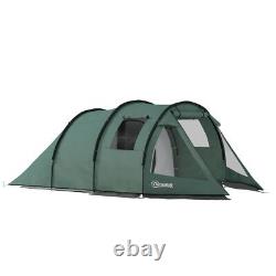 Camping Tunnel Tent 3-4 Man Hiking Fishing Sports with Windows Covers Carry Bag