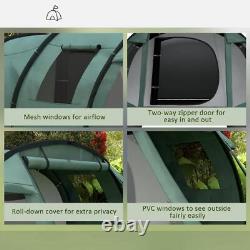 Camping Tunnel Tent 3-4 Man Hiking Fishing Sports with Windows Covers Carry Bag