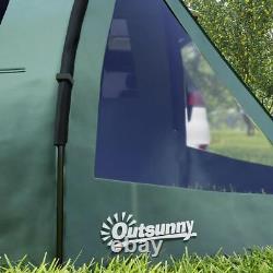 Camping Tunnel Tent 3-4 Man Hiking Fishing Sports with Windows Covers Carry Bag