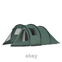 Camping Tunnel Tent 3-4 Man Hiking Fishing Sports with Windows Covers Carry Bag
