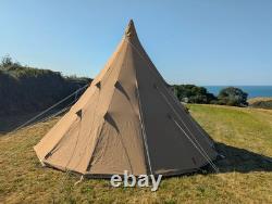 Canvas Tipi Tent Extra Large 5m Wide 3.5m Tall 8 Berth Waterproof Heavy Duty