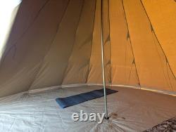 Canvas Tipi Tent Extra Large 5m Wide 3.5m Tall 8 Berth Waterproof Heavy Duty