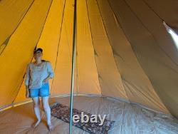 Canvas Tipi Tent Extra Large 5m Wide 3.5m Tall 8 Berth Waterproof Heavy Duty