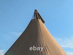 Canvas Tipi Tent Extra Large 5m Wide 3.5m Tall 8 Berth Waterproof Heavy Duty