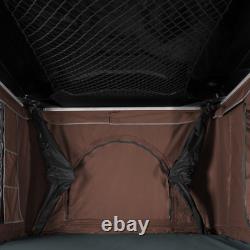 Car Roof Top Tent Brown Large Black Hard Shell Box Gas Assisted Pop Up Bunk 2-3