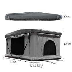 Car Roof Top Tent Large Hard Shell Box Pop Up Bunk Camping Ladder 2-3 Person
