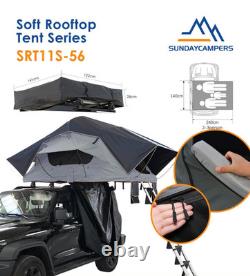 Car Roof Top Tent Large Hard Shell Box Pop Up Bunk Camping Ladder 2-3 Person XL