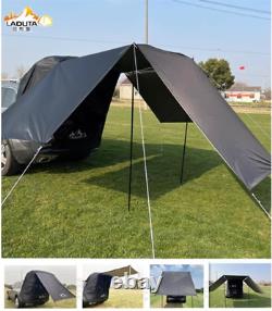 Car SUV Awning Tent Canopy Camping Festivals Picnic Waterproof Black Deluxe Set