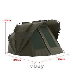 Carp Fishing Bivvy Camping Shelter Tent 2-3 Man Groundsheet Portable Sunshade UK