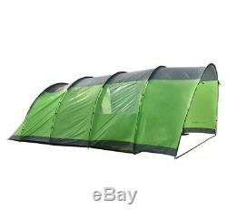 Charles Bentley 6 Person Camping Tunnel Tent Green with Grey Trim