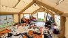 Cold Weather Camping In A Huge 2 Room Inflatable Hot Tent With Wood Burning Stove