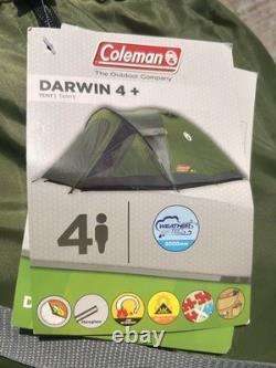 Coleman 2000012150 Darwin 4 Person Dome Tent Green Excellent Condition