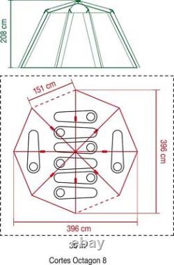 Coleman Cortes Octagon 8 Berth Man Person Tent Festival Glamping Orange
