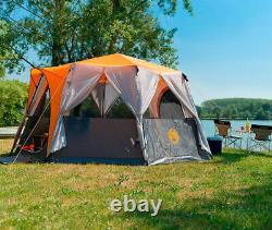 Coleman Cortes Octagon 8 Family or Glamping Tent 360° Panoramic View Orange Grey