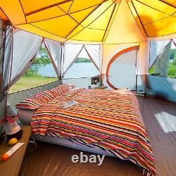 Coleman Dome Tent 8 Man Person Orange Camping Festival Glamping Waterproof Yurt