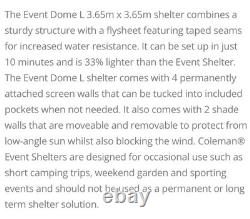 Coleman Event Dome 3.65m with 4 Screen Walls and 2 Doors (2000025127)