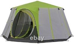 Coleman Green Octagon 6 Man Dome Tent Festival Person Family Camping Shelter