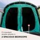 Coleman Oak Canyon 4 4-person Tunnel Family Tent, Blackout Bedroom Green/grey