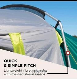 Coleman Oak Canyon 4 4-Person Tunnel Family Tent, Blackout Bedroom Green/Grey