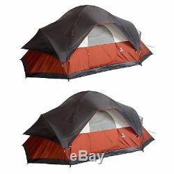 Coleman Red Canyon 8 Person 17 x 10 Foot Outdoor Camping Large Tent (2 Pack)