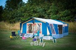 Conway classic large blue and orange trailer tent 8 berth