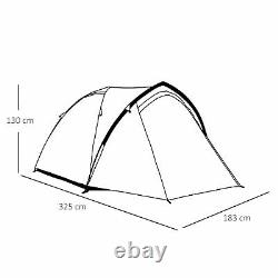 Dome Camping 3-4 Person Tent Family Large Windows Waterproof Green Spacious Camp