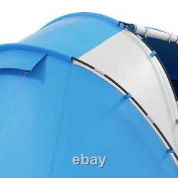 Dome Camping Tent 4-6 Person Hiking Sun Shelter with Mesh Windows Blue/White