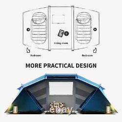 Dome Camping Tent 4-6 Person Hiking Sun Shelter with Mesh Windows Blue/White