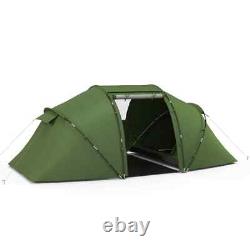 Dome Camping Tent 4-6 Person Hiking Sun Shelter with Mesh Windows Dark Green