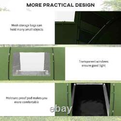 Dome Camping Tent 4-6 Person Hiking Sun Shelter with Mesh Windows Dark Green
