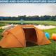 Dome Camping Tent 4-6 Person Sun Shelter Waterproof With Mesh Windows Orange