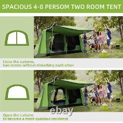 Dome Tent Camping Shelter with Porch, Two Rooms, Lamp Hook, Portable Carry Bag