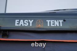 EASY TENT Car Roof Top Tent Grey Large Hard Shell Box Gas Assisted Pop Up