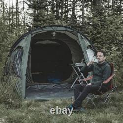 Easy Camp Hidra 4, 4-Person Family Tent Large Camping Tunnel Green Tent