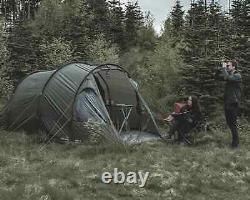 Easy Camp Hidra 4 Person Family Poled Adventure Tunnel Camping Tent (Green)