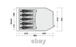 Easy Camp Huntsville 500 5 Man 5 Person Family Tunnel Tent Green / White