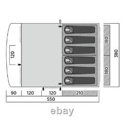 Easy Camp Skarvan 6 Person Family Camping Poled Tunnel Tent (120498)