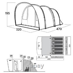 Easy Camp Skarvan Tent 5 Person Large Family Poled Tunnel Tent 5 Man