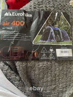 Eurohike Air 400 Inflatable 4 Person Tunnel Tent 2 Windows Blue/Grey