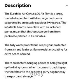 Eurohike Genus 800, 8 Man Inflatable Tent And More