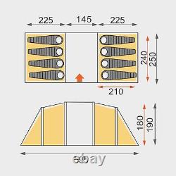 Eurohike Genus 800 Easy To Pitch Inflatable Waterproof 8 Person Tunnel Air Tent