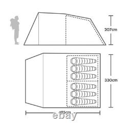 Eurohike Sendero 6 Man Family Tent, Tunnel, Festival Tent, Camping Equipment