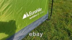 Eurohike Sendero 6 Six berth man person family camping tunnel tent large green